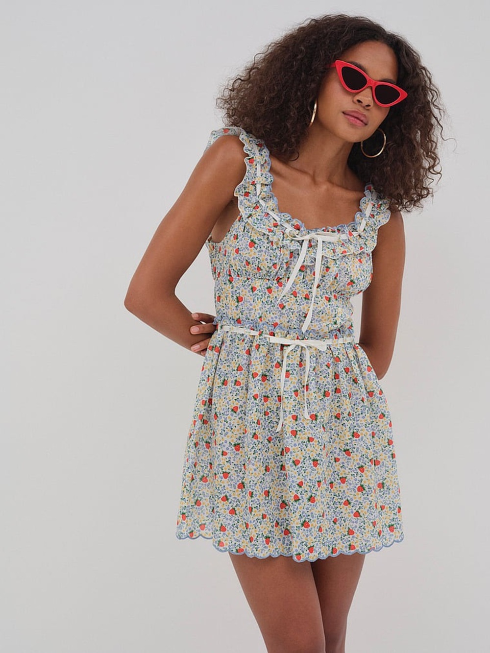 NWT (L) For Love & Lemons Strawberry Kiss Sun Dress